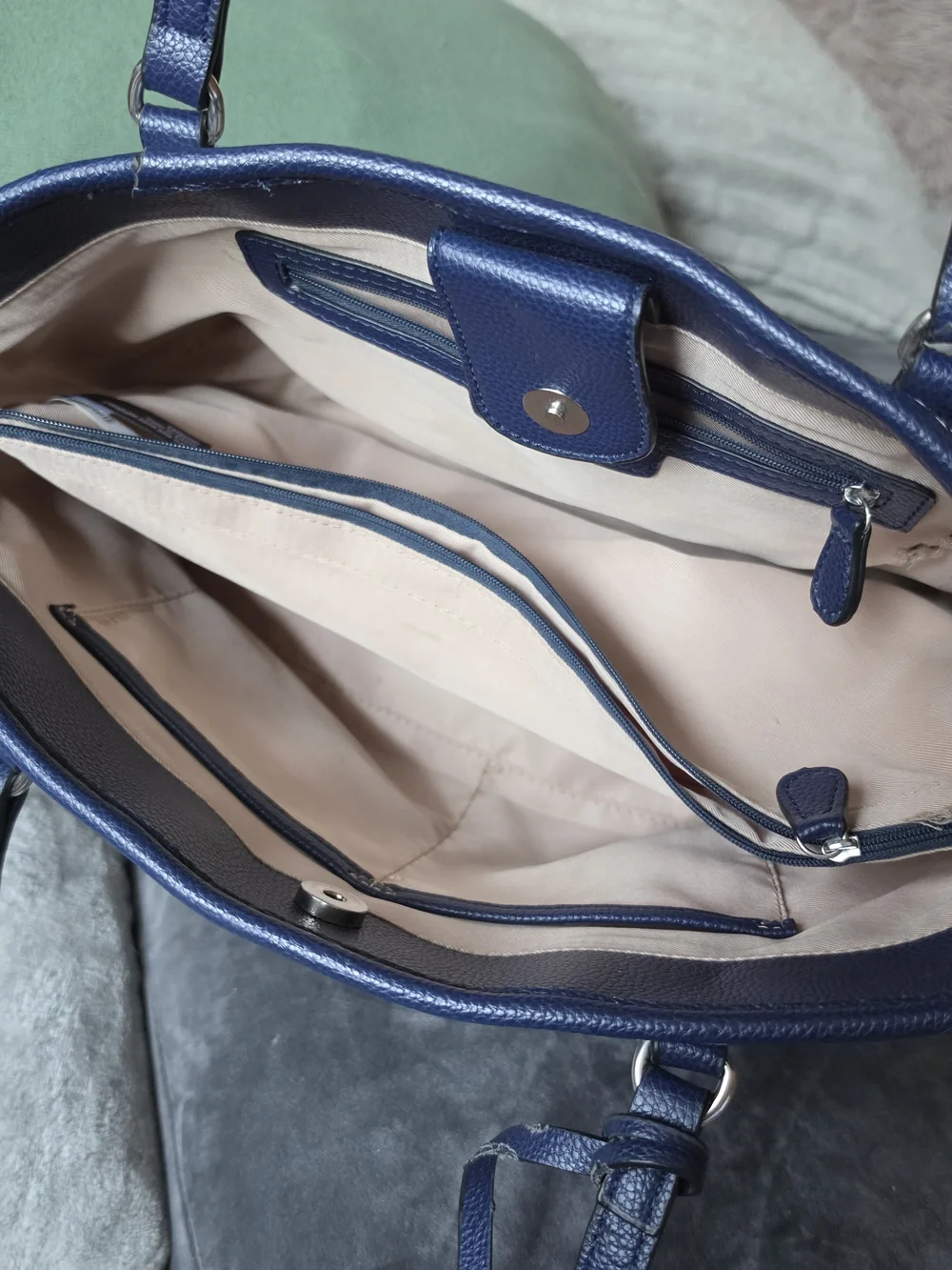 Dana Buchman Navy Geometric Canvas Tote Bag